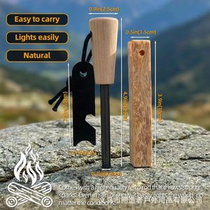 Bâton de magnésium avec manche en bois 50 mm, allume-feu de survie, outil de camping en plein air - Product Image 4