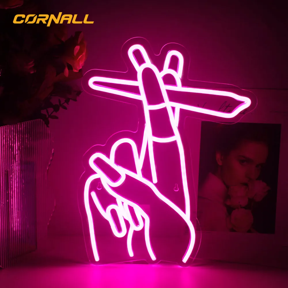 Drops hipping handgemachte Leucht reklame Hot Pink Led Neonlicht für Wand kunst Dekor Schönheit Leucht reklamen