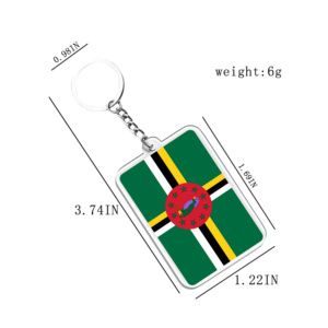 Acrylic Keychains & Pendants Light Keychains Dominica Flags Various Countries Accessories for Fans - Product Image 2