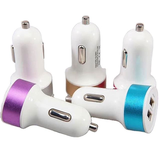 Universal Electric Car Phone Chargers Dual Port Fast Charging 5V2A Dual USB Car Charger for Car Cigar