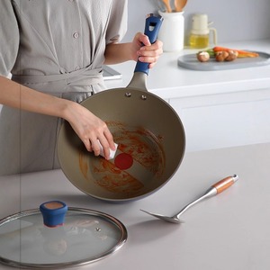 Healthy Titanium Wok 0 Fluorine Non-Stick High Quality Composite Bottom For Cooking - Product Image 1