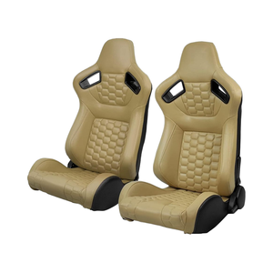 <span class=keywords><strong>Sedili</strong></span> <span class=keywords><strong>Sportivi</strong></span> Reclinabili in Pelle PU <span class=keywords><strong>Beige</strong></span> Stile Racing con Doppio Scorrimento per Auto Modificate - Vendita Calda su Amazon - Product Image 2