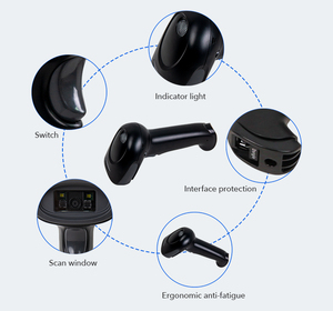 Escáner de Código de Barras Inalámbrico de Mano con Base de Carga, Reconocimiento de Códigos 1D y 2D de Alta Velocidad para Punto de Venta y Caja Registradora - Product Image 3