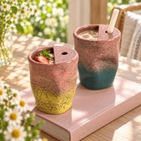Tasse à café en céramique émaillée au four Lelyi, style créatif minimaliste vintage, artisanale, irrégulière et délicate, de haute valeur, pour un usage exclusif