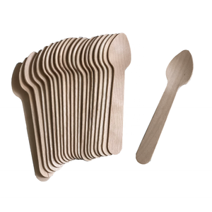 Cuillères <span class=keywords><strong>en</strong></span> <span class=keywords><strong>bois</strong></span> de bouleau miniatures écologiques de 110 mm, biodégradables, compostables, jetables pour desserts et camping - Product Image 4