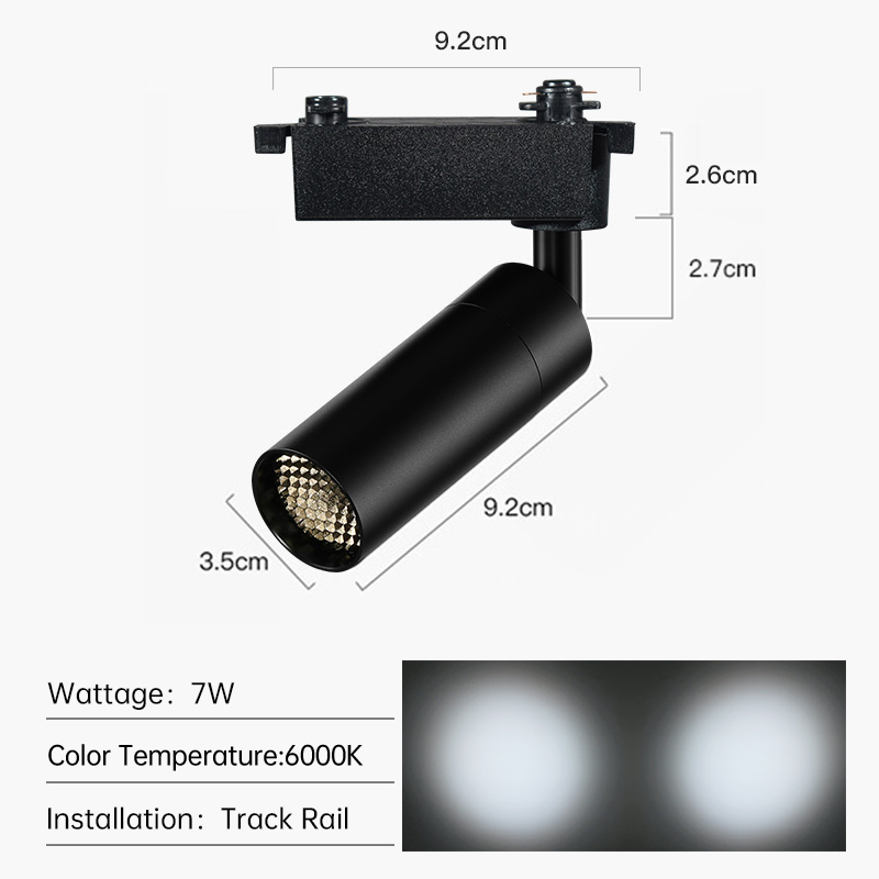 Voie 7W-6000K-2Wries-Noir