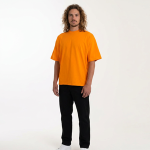 Camiseta con Logotipo Personalizado para Hombre, Estilo Urbano, Oversize, Corte Recto, Algodón Grueso, Hombros Caídos - Product Image 1