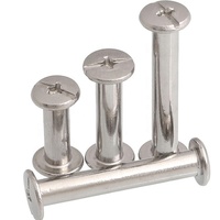 Vis M4 M5 X 3mm à 125mm en acier au carbone à tête cruciforme en acier inoxydable Chicago mâle femelle pour cuir