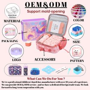 Lonchera Infantil Personalizada Estilo Bento con Tapa de Plástico Ecológica, Libre de BPA, Apta para <span class=keywords><strong>Microondas</strong></span>, Contenedor de Alimentos para el Regreso a Clases - Product Image 3