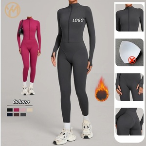 Yimo moda invierno cremallera completa manga larga Yoga mono señora <span class=keywords><strong>Vans</strong></span> felpa cálido al aire libre mono <span class=keywords><strong>mujer</strong></span> Fitness ropa deportiva - Product Image 1