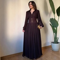 Nouvelles Robes Longues 2026 pour Femmes – Robe d'Été Taille Haute Ajustée à Col en V et Manches Évasées Coupe Trapèze