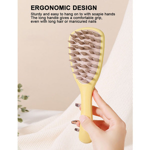 Hot Sale ABS Long Handle Silicone Head <b>Shampoo</b> Cleaning Brush Hair Growth Detangling Massage Scalp Comb Tool for Dry Wet Use - Product Image 4