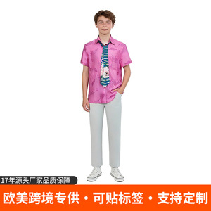 Camisa de cosplay de Nick Wilde con corbata, estilo hawaiano, disfraz de verano para hombre adulto, tela popelina - Product Image 5