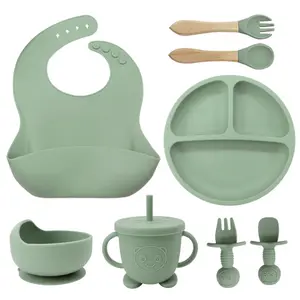 Wholesale Silicone Baby Feeding Set BPA Free Dinnerware Sets For Kids