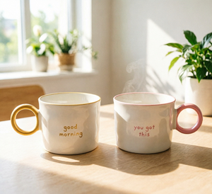 Taza de Café de Cerámica <span class=keywords><strong>con</strong></span> Asa Colorida y Frase Inspiradora, Taza de Té para Uso Diario - Product Image 2