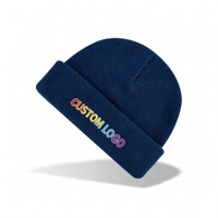 Gorro de Punto Unisex con Logotipo Bordado Personalizado, Gorro de Invierno Elástico y Cálido para Esquí, Venta al Por Mayor