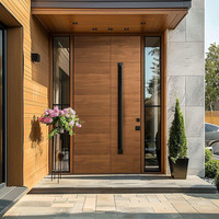 Porte de portail moderne en bois massif, design personnalisé pour entrée de maison et applications de villas privées