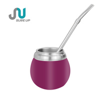 Tasse à maté à double paroi 150 ml/220 ml, gourde à maté incassable avec base antidérapante, facile à transporter, couleur personnalisée, sans BPA