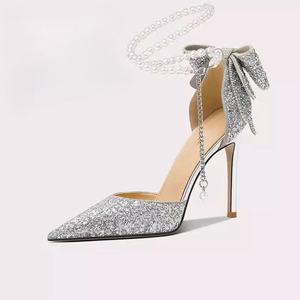 Fairy Wind Sandals Nuevos zapatos de boda de cristal Bao Toe <span class=keywords><strong>Sandalias</strong></span> Tacones altos Mujer <span class=keywords><strong>Pies</strong></span> gordos Zapatos de tacón de aguja de tamaño ancho - Product Image 1