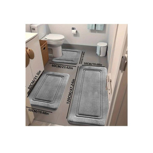 Ensemble de tapis de salle de bain Cangming 40x60cm 50x80cm en fibre de polyester absorbante, tapis de sol modernes et simples pour la salle de bain à domicile - Product Image 5