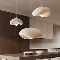 Luminaires suspendus réglables en hauteur de style Wabi Sabi pour îlot de cuisine japonais noir, lustre moderne pour la maison, le bureau, la salle à manger, le salon