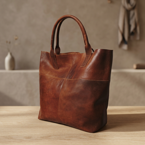 BS INTERNATIONAL Artisanat Naturel Pochette Femme en Cuir Véritable Personnalisable avec Fermeture Éclair Imperméable Bandoulière Unique Style Européen 1L - Product Image 5