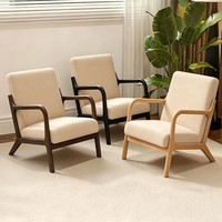 Fauteuil de salon rétro en bois massif, chaise inclinable paresseuse pour salon, chambre, petit appartement, balcon, avec table basse