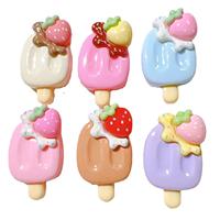 Article populaire MJ Craft Nouveaux charms en résine motif fraise glacée peints à la main Taille M Forme animale Accessoires DIY à dos plat pour la décoration