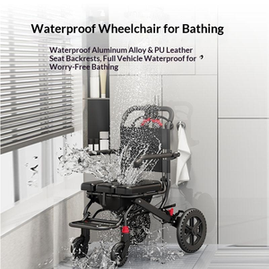 <span class=keywords><strong>Fauteuil</strong></span> <span class=keywords><strong>roulant</strong></span> portable <span class=keywords><strong>ultra</strong></span>-<span class=keywords><strong>léger</strong></span> pliable manuellement pour personne âgée, utilisable pour le bain. - Product Image 2