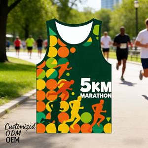 Camiseta Deportiva Unisex Personalizada para Maratón, Transpirable, 100% Poliéster, Anti-UV, para Verano, con Logotipo Personalizado Impreso - Product Image 1