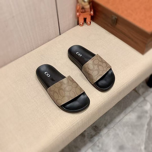 Sandali da uomo alla moda <span class=keywords><strong>con</strong></span> stampa monogramma per tutte le stagioni, <span class=keywords><strong>ciabatte</strong></span> piatte a fascia singola <span class=keywords><strong>con</strong></span> punta aperta e motivo distintivo - Product Image 3