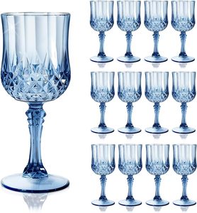 Verre à vin transparent réutilisable en plastique de 8 oz avec pied, gobelet incassable pour fête, mariage, barbecue en plein air - Product Image 5