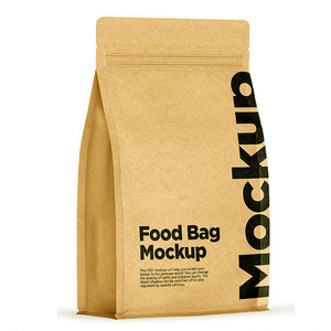 Impresión personalizada 8 bolsa de sellado lateral ziplock fondo plano respetuoso con el medio ambiente bolsa de papel Kraft comida para mascotas perro golosinas bolsa de embalaje - Product Image 1