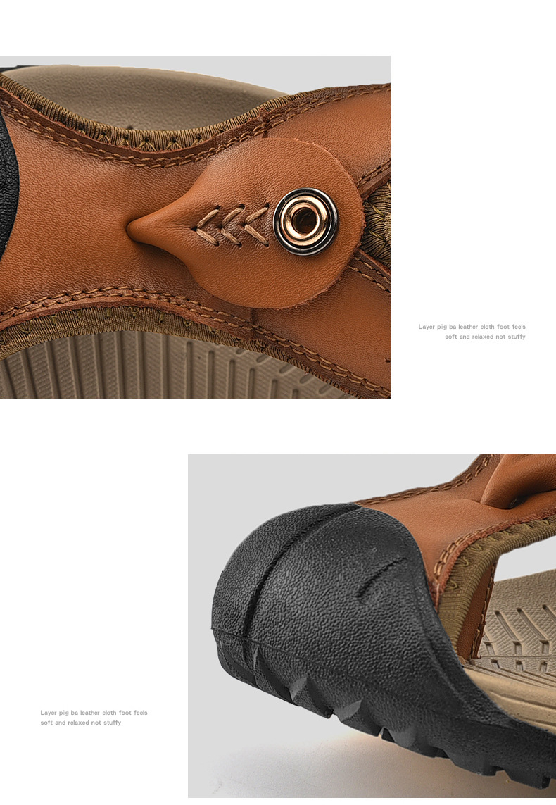 New Men Sandals and Slippers Outside Flip Flops Breathable Thick-Soled Toe Sandals