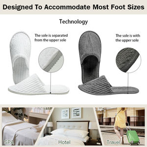 شباشب سبا قابلة لإعادة الاستخدام للضيوف، قابلة للغسل، مصنوعة من الصوف المرجاني الوردي، مناسبة للفنادق والمنزل والسفر - Product Image 3