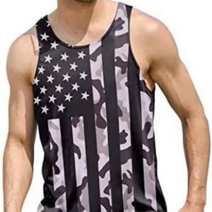 Camiseta sin mangas de punto para hombre, talla grande, informal, con estampado tropical hawaiano, ecológica, transpirable, de secado rápido, corte holgado - Product Image 1