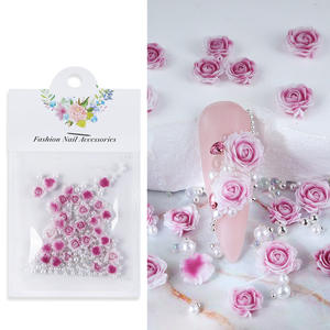 Decoraciones de Uñas en Oferta, Flores de Resina 3D, Dijes de Flores Acrílicas para Uñas, para Arte de Uñas de San Valentín - Product Image 1