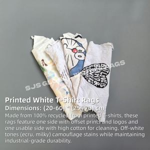 Trapos de Algodón Suave de Alta Calidad, 10 lb, en Caja, Blancos Impresos, para Uso Industrial, Trapos de Algodón Blanco Premium de 1 lb - Product Image 2