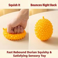Durian Pluche Knuffel, Snel Terugverende Fidget Stressbal, Realistisch Fruit Knijp Speelgoed voor Volwassenen, Angstverlichtend Zintuiglijk Speelgoed