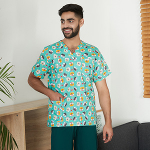 Hospital Pet Doctor Enfermera Ropa Clínica Dental Mangas cortas Unisex Uniformes Médico Hospital Scrub Top - Product Image 3