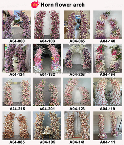 Décoration de porte d'entrée de mariage en plein air sur le thème de l'automne, arrangement floral, arche de fleurs artificielles en pampas - Product Image 3