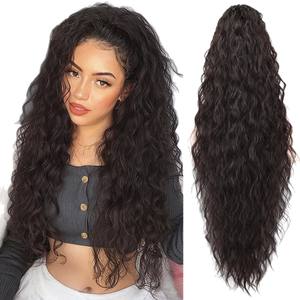 Peluca de cola de caballo rizada de alta temperatura de Henan con clips, cabello largo para un estilo de día relajado - Product Image 2