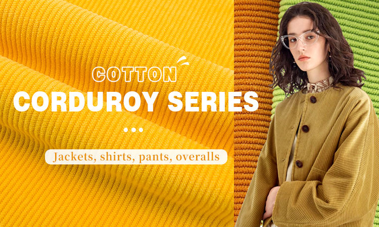 Tela de pana YX756 de poliéster 100% de alta calidad, tejido liso