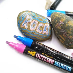 <span class=keywords><strong>Pennarelli</strong></span> Outline Flysea con Punta da 3mm, Penne a <span class=keywords><strong>Doppia</strong></span> <span class=keywords><strong>Linea</strong></span> Colorate - Product Image 1