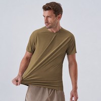 T-shirts pour hommes en tissu polyester et élasthanne de haute qualité, coupe ajustée, séchage rapide, respirant, pour la course à pied et l'entraînement, impression personnalisée OEM