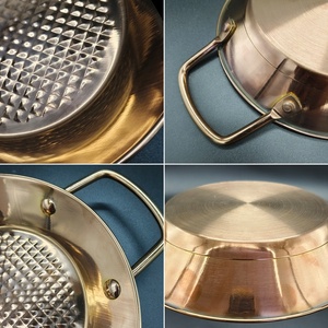Commercial Kitchen Cooking Pot Stainless Steel Seafood Pot Rose Gold <strong>Paella</strong> <strong>Pan</strong> With Two Handle - Product Image 3