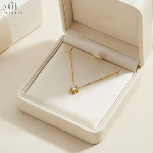 Most Popular Single Minimalist Stackable Diamond Clavicle <b>Pendant</b> Necklace Jewelry 18K <b>Solid</b> <b>Gold</b> Natural Diamond Chain Necklace - Product Image 6