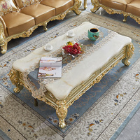 Table basse classique de style européen, en bois massif sculpté, avec tiroir, pour la décoration de la maison