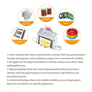 Transformador EI Monofásico de 220V 50Hz, Salida de 12V 5W con Cable, Entrada de 6V, Montaje Vertical - Product Image 3