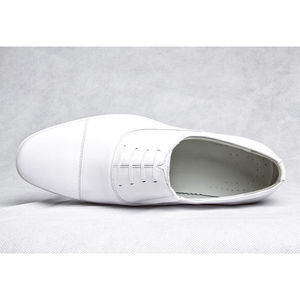 <b>White</b> Leather Men's Dress Shoes <b>Lace</b>-Up Formal Wedding Style Slip-On Comfortable Breathable Outdoor Wear - Product Image 2